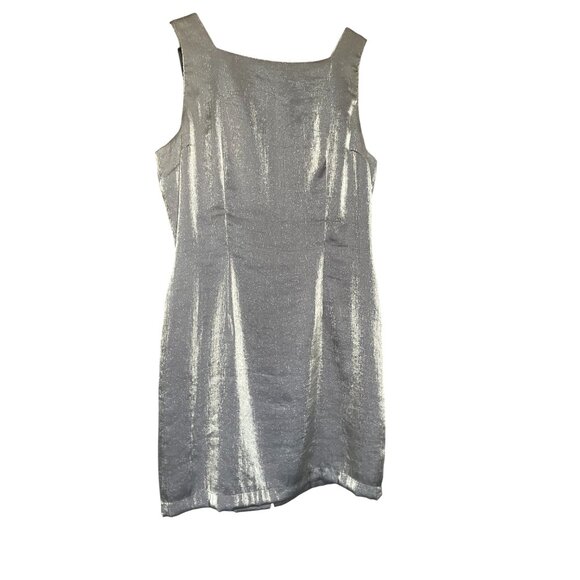 Born In America BIA Vintage Silvery Cocktail Mini Dress Minimalist Bodycon - Picture 7 of 10